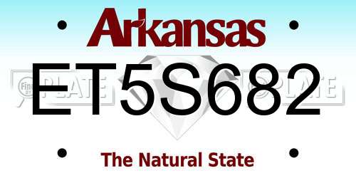 ET5S682 Arkansas License Plate