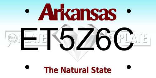 ET5Z6C Arkansas License Plate