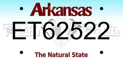 ET62522 Arkansas License Plate