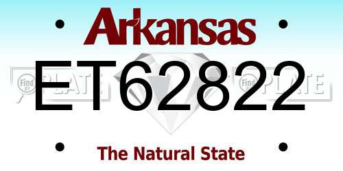 ET62822 Arkansas License Plate