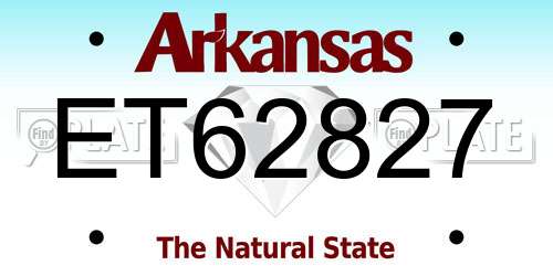 ET62827 Arkansas License Plate