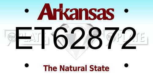 ET62872 Arkansas License Plate