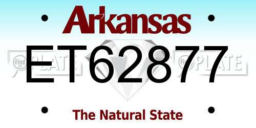 ET62877 Arkansas License Plate