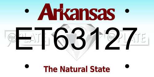 ET63127 Arkansas License Plate