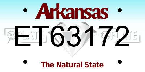 ET63172 Arkansas License Plate