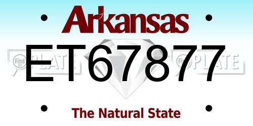 ET67877 Arkansas License Plate