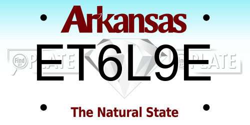 ET6L9E Arkansas License Plate