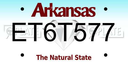 ET6T577 Arkansas License Plate