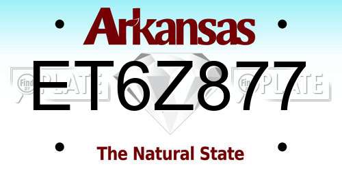 ET6Z877 Arkansas License Plate