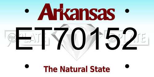 ET70152 Arkansas License Plate