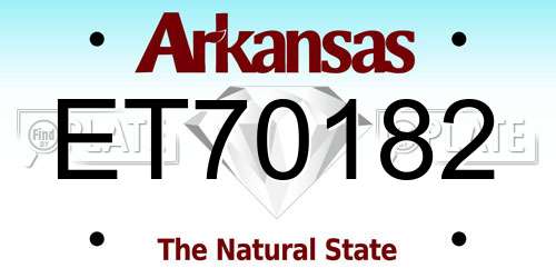 ET70182 Arkansas License Plate