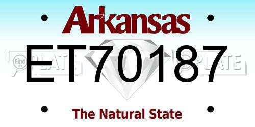 ET70187 Arkansas License Plate