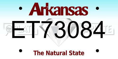 ET73084 Arkansas License Plate