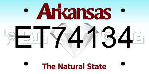 ET74134 Arkansas License Plate
