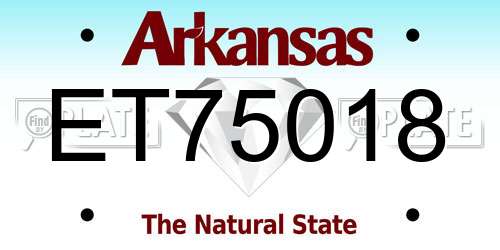 ET75018 Arkansas License Plate