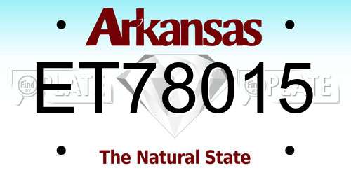 ET78015 Arkansas License Plate
