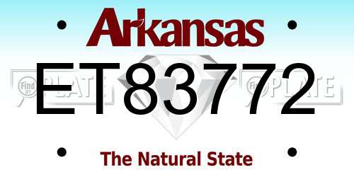 ET83772 Arkansas License Plate