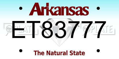 ET83777 Arkansas License Plate