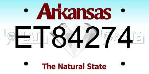 ET84274 Arkansas License Plate