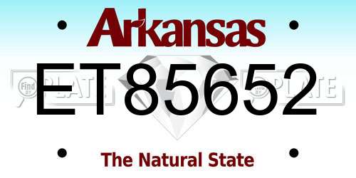 ET85652 Arkansas License Plate