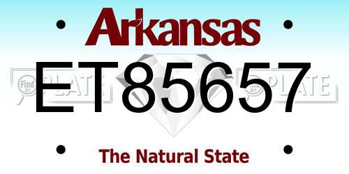ET85657 Arkansas License Plate