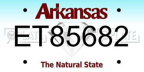 ET85682 Arkansas License Plate