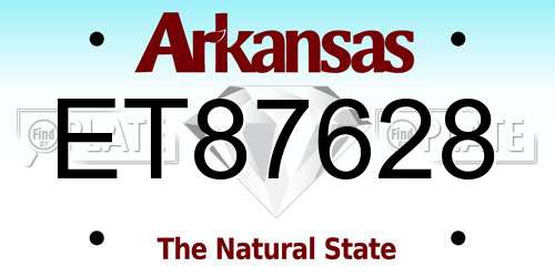 ET87628 Arkansas License Plate