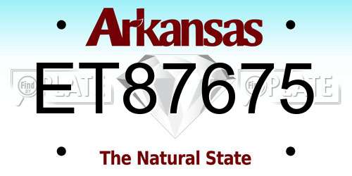 ET87675 Arkansas License Plate