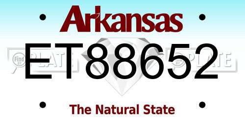 ET88652 Arkansas License Plate