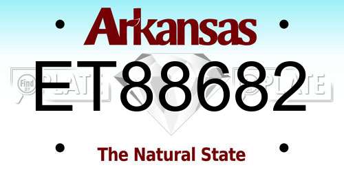 ET88682 Arkansas License Plate