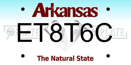 ET8T6C Arkansas License Plate