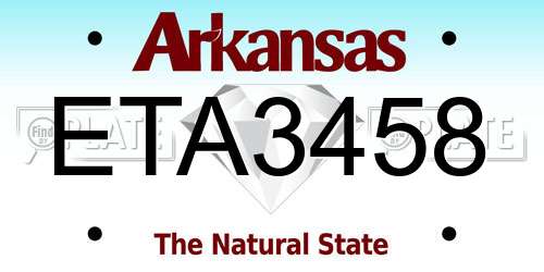 ETA3458 Arkansas License Plate