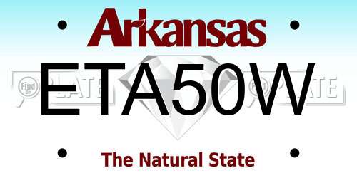ETA50W Arkansas License Plate