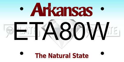 ETA80W Arkansas License Plate