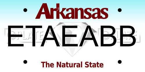 ETAEABB Arkansas License Plate