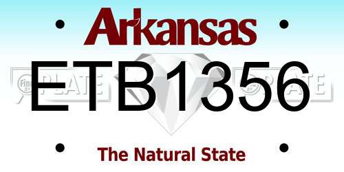 ETB1356 Arkansas License Plate