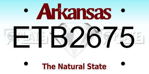 ETB2675 Arkansas License Plate