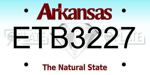 ETB3227 Arkansas License Plate