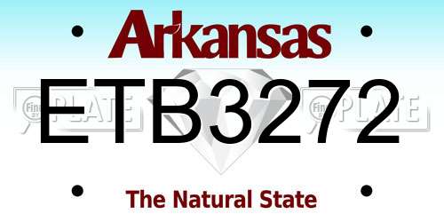 ETB3272 Arkansas License Plate