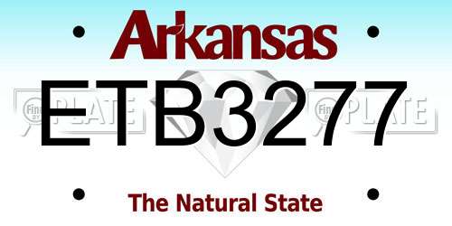 ETB3277 Arkansas License Plate