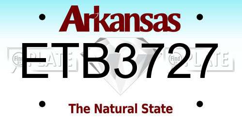 ETB3727 Arkansas License Plate