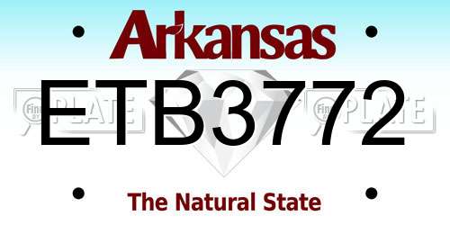 ETB3772 Arkansas License Plate