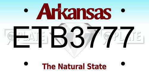 ETB3777 Arkansas License Plate