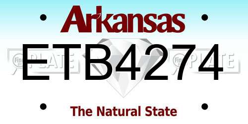 ETB4274 Arkansas License Plate