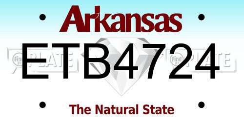 ETB4724 Arkansas License Plate