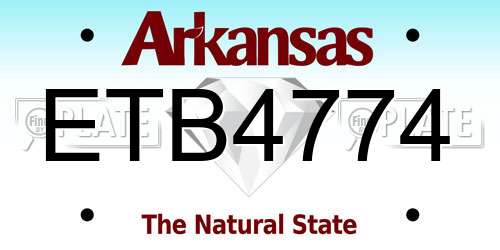 ETB4774 Arkansas License Plate