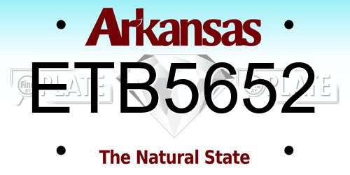 ETB5652 Arkansas License Plate