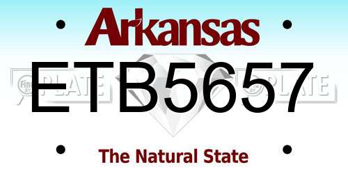 ETB5657 Arkansas License Plate