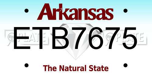 ETB7675 Arkansas License Plate