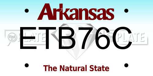 ETB76C Arkansas License Plate